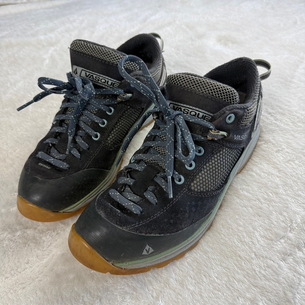 Vasque Grand Traverse Hiking Shoe Womens 10 Black Gray Suede Mesh Trails Outdoor